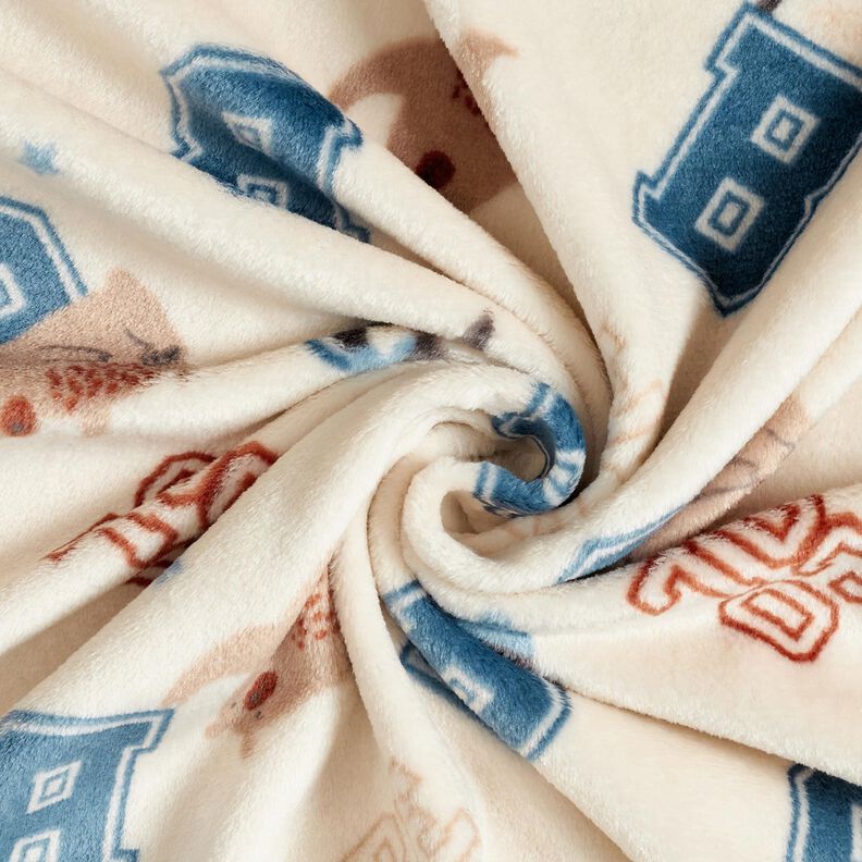Kuschelfleece Collagejacken-Stil – hellbeige/blau, image number 3