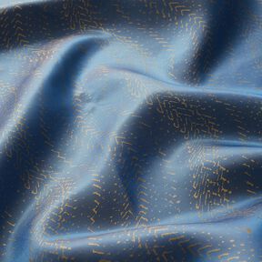 Futterstoff Jacquard Schuppenmuster – blau/gold, 