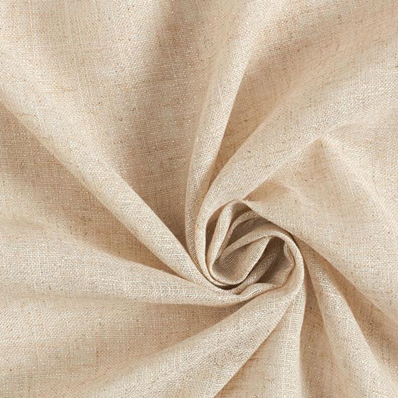 Dekostoff Voile Lurex – natur/silber,  image number 1