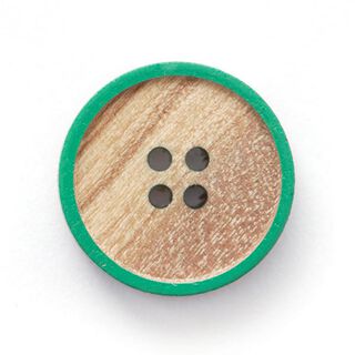 Holzknopf 4-Loch  – beige/grün, 
