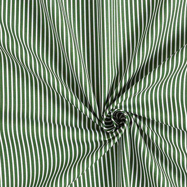 Baumwollpopeline Streifen – dunkelgrün/weiss,  image number 3