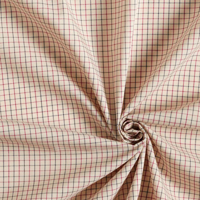 Hemdenstoff feines Karo – beige/marineblau,  image number 3