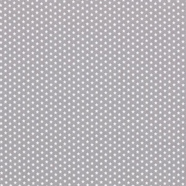 Baumwollpopeline kleine Sterne – grau/weiss, image number 1