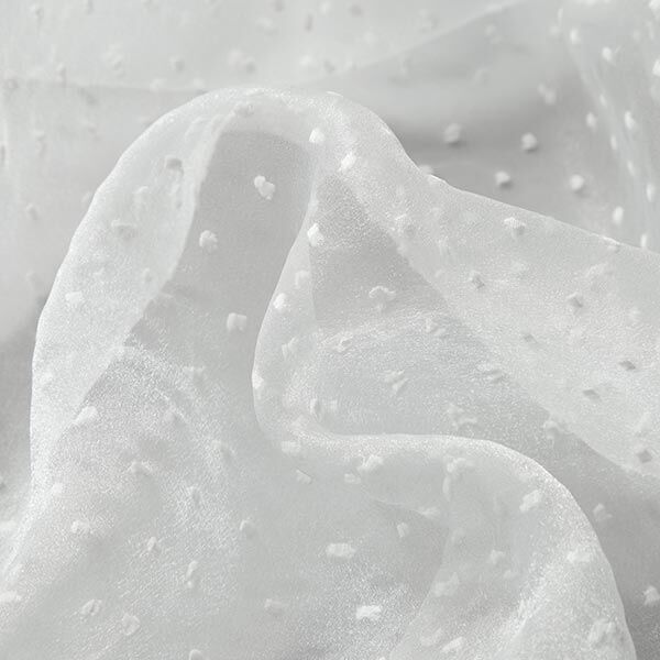 Organza Dobby Punkte – weiss | Reststück 50cm