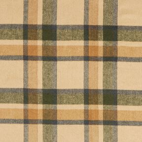Mantelstoff angeraut Schottenkaro – sand/hellkhaki, 