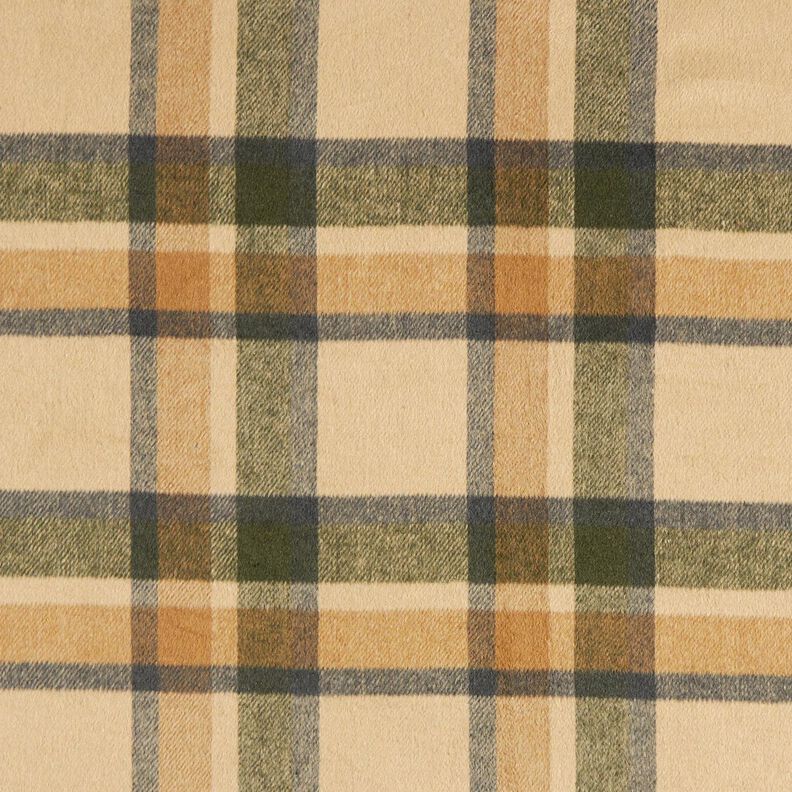 Mantelstoff angeraut Schottenkaro – sand/hellkhaki,  image number 1