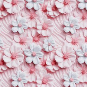 Baumwollpopeline Zuckerblumen Digitaldruck – hellaltrosa, 