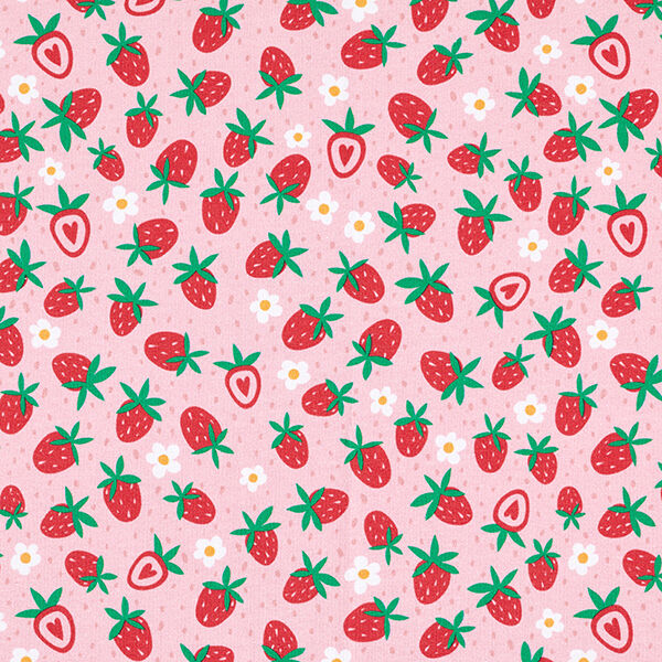 Baumwolljersey süße Erdbeeren | PETIT CITRON – rosa,  image number 1