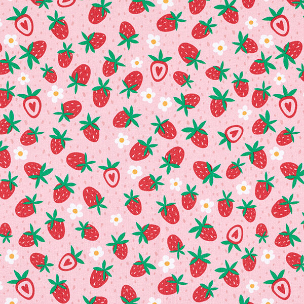 Baumwolljersey süße Erdbeeren | PETIT CITRON – rosa, image number 1