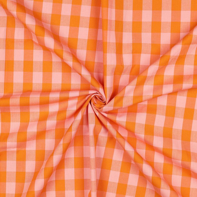 Baumwollpopeline Karo | Poppy Fabrics – rosa/pfirsichorange,  image number 3