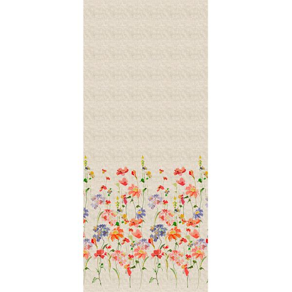 Gardinenstoff Voile Blumen 300 cm – natur | Reststück 50cm