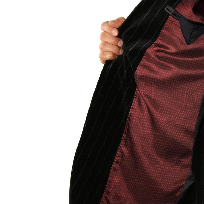 Futterstoff Jacquard unregelmäßige Kästchen – karminrot,  image number 5