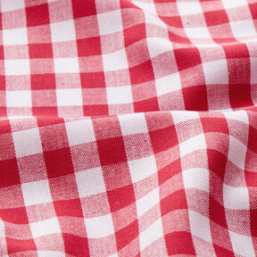 Baumwollstoff Vichykaro 1 cm – rot/weiss, 