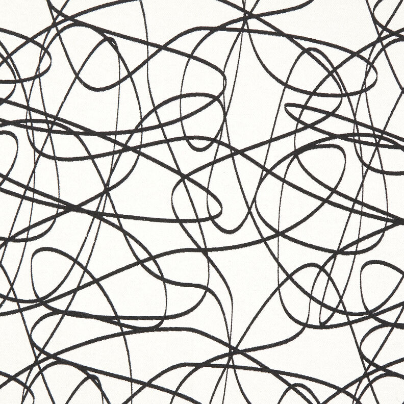 Dekostoff Jacquard abstrakte Linien – elfenbein/schwarz,  image number 1