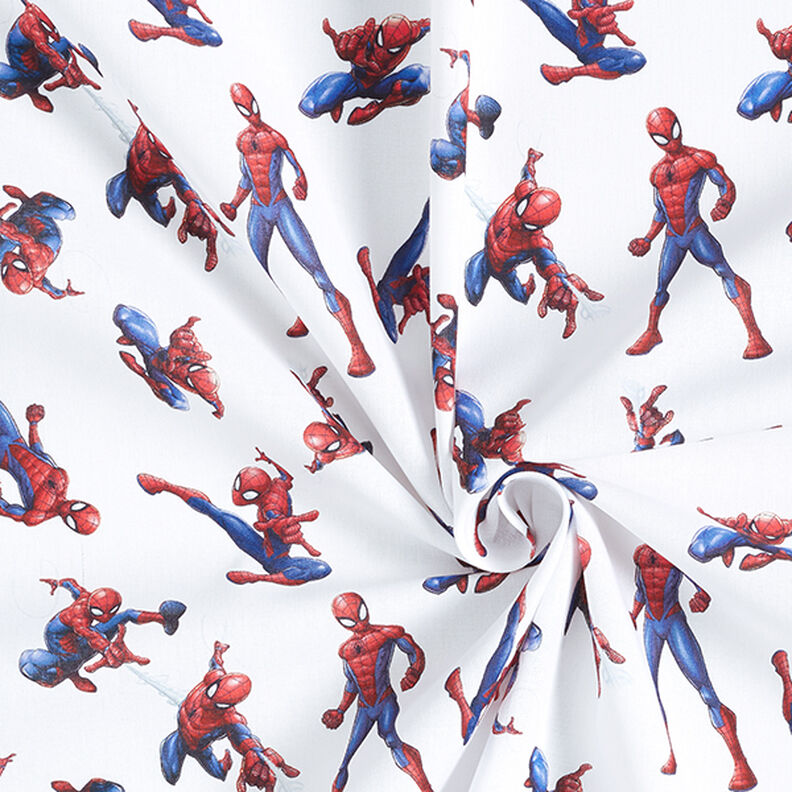 Cretonne Lizenzstoff Spiderman | Marvel – weiss,  image number 3