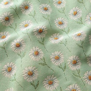Dekostoff Gobelin Margeriten – pastellgrün, 