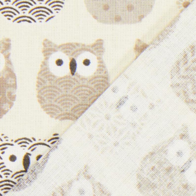 Baumwollstoff Cretonne Eulen – creme/grau,  image number 3