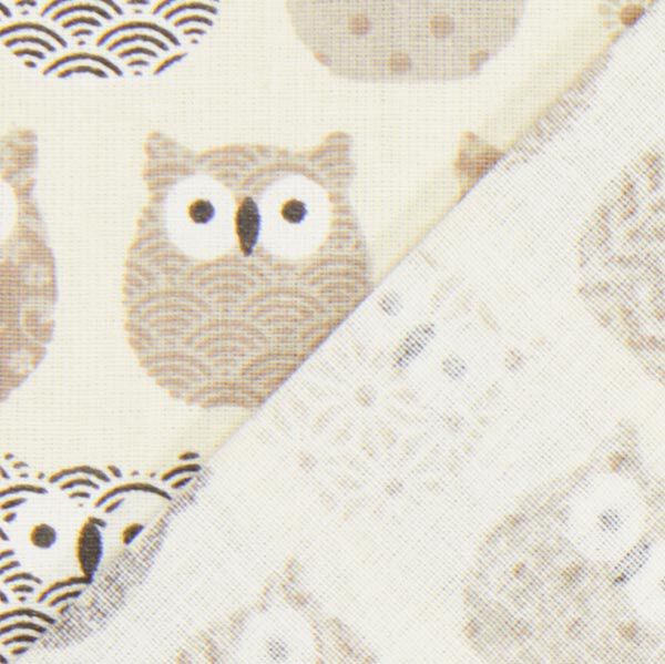 Baumwollstoff Cretonne Eulen – creme/grau,  image number 3