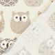 Baumwollstoff Cretonne Eulen – creme/grau,  thumbnail number 3
