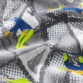 Sweatshirt angeraut Snowboard Digitaldruck – grau/silbergrau, 