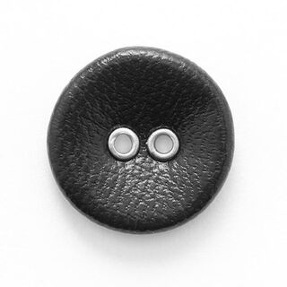 Kunstlederknopf 2-Loch  – schwarz, 