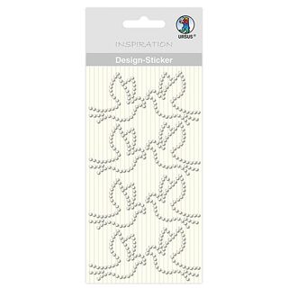Design Sticker Taube [ 8 Stück ] – silber metallic, 