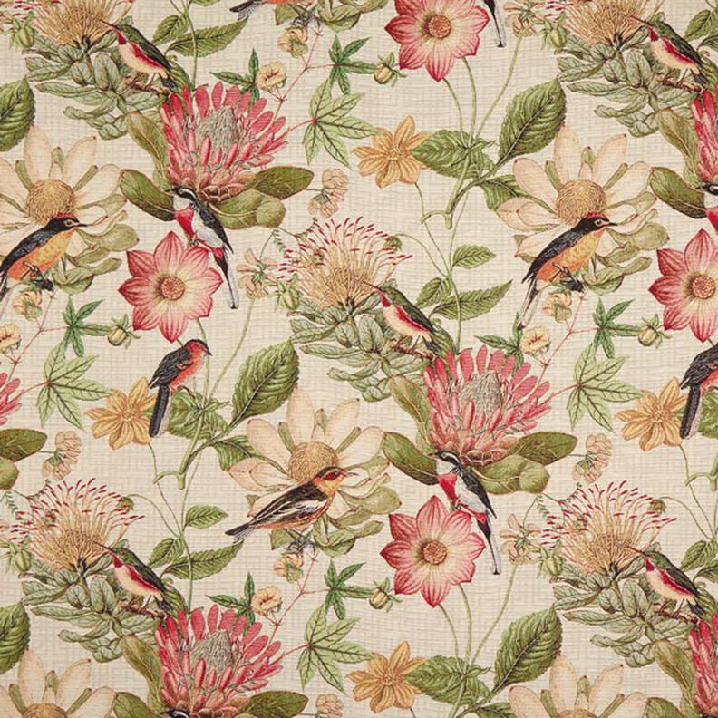 Dekostoff Gobelin Vögel – natur,  image number 1