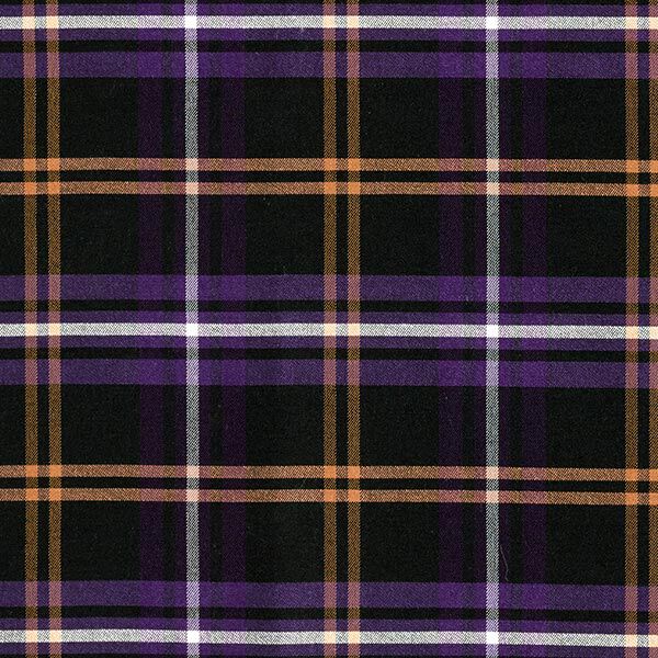 Stretch Twill Schottenkaro – schwarz/lila | Reststück 140cm
