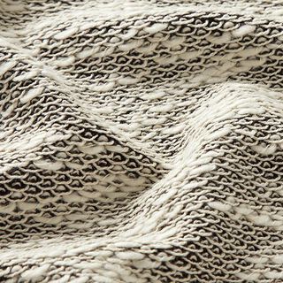 Strickjacquard Wellen-Optik – wollweiss/schwarz, 