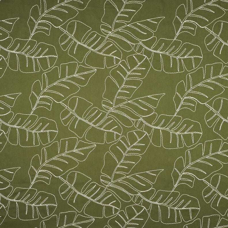 Leinen-Mix Bananenbl&auml;tter &ndash; oliv,  image number 1