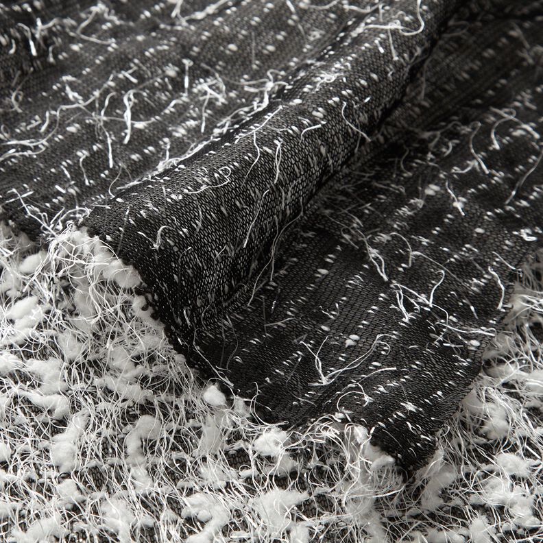 Strickstoff Effektgarn – schwarz/weiss, image number 4