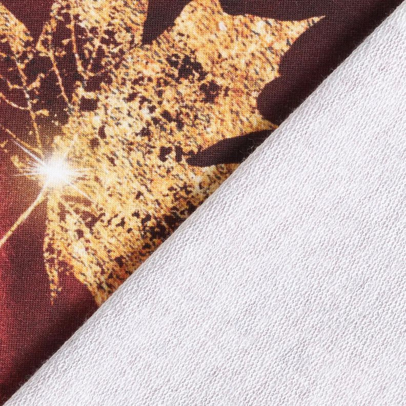 French Terry goldener Herbst | Glitzerpüppi – burgunder/gold,  image number 4
