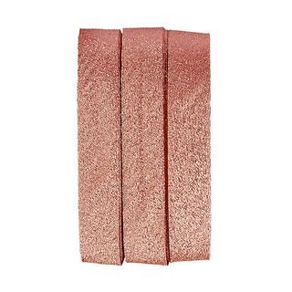 Aufbügelbares Schrägband Glitter [20 mm | 2 m] - roségold metallic, 
