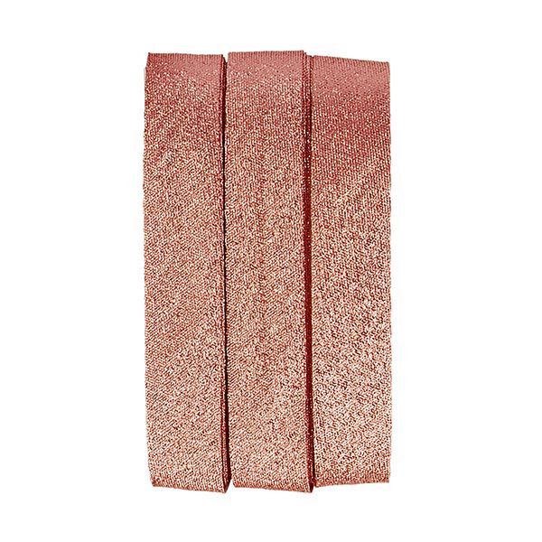 Aufbügelbares Schrägband Glitter [20 mm | 2 m] - roségold metallic,  image number 1