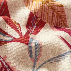 Dekostoff Halbpanama Flora – natur/beere, 