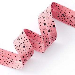 Schrägband Kleckse [ 20 mm ] – rosa/schwarz, 
