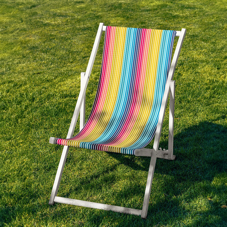 Outdoor Liegestuhlstoff Längsstreifen 44 cm – türkis,  image number 4