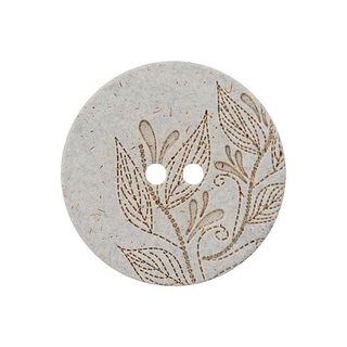 Hanf/Polyesterknopf Recycling 2-Loch – wollweiss, 