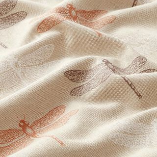 Dekostoff Halbpanama Libellen – natur/grau, 