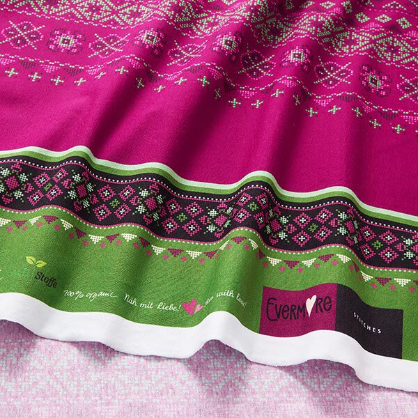 GOTS Jersey EVERMORE Stitches | Hamburger Liebe - Albstoffe – beere | Reststück 50cm