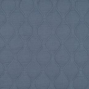 Steppstoff Musselin Wellen – blaugrau, 