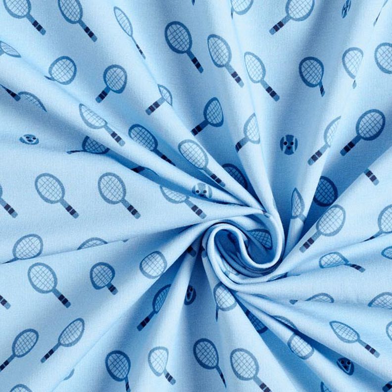 French Terry Sommersweat retro Tennis | PETIT CITRON – hellblau,  image number 6