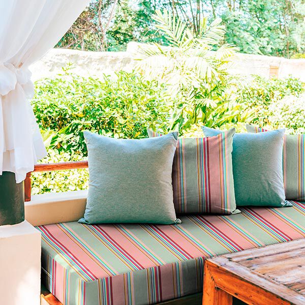Outdoorstoff Canvas bunte Streifen – dunkles altrosa,  image number 10