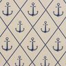 Dekostoff Halbpanama Anker klassisch – natur/marineblau,  thumbnail number 1