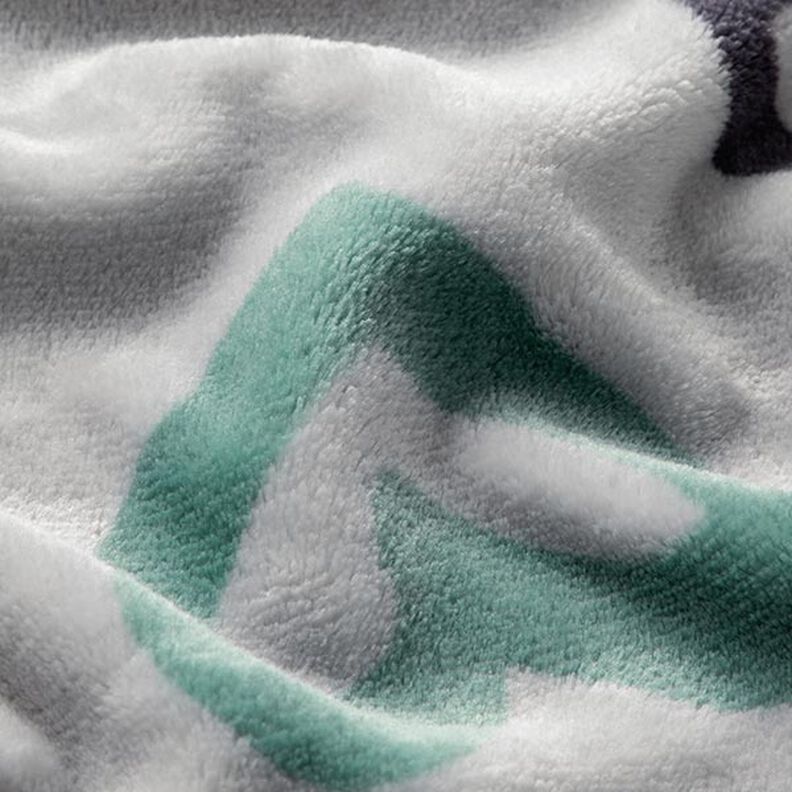 Kuschelfleece grosse Herzen – silbergrau/dunkelgrün,  image number 3