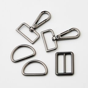 Taschen Zubeh&ouml;r Set [5-teilig | 32 mm] &ndash; anthrazit, 