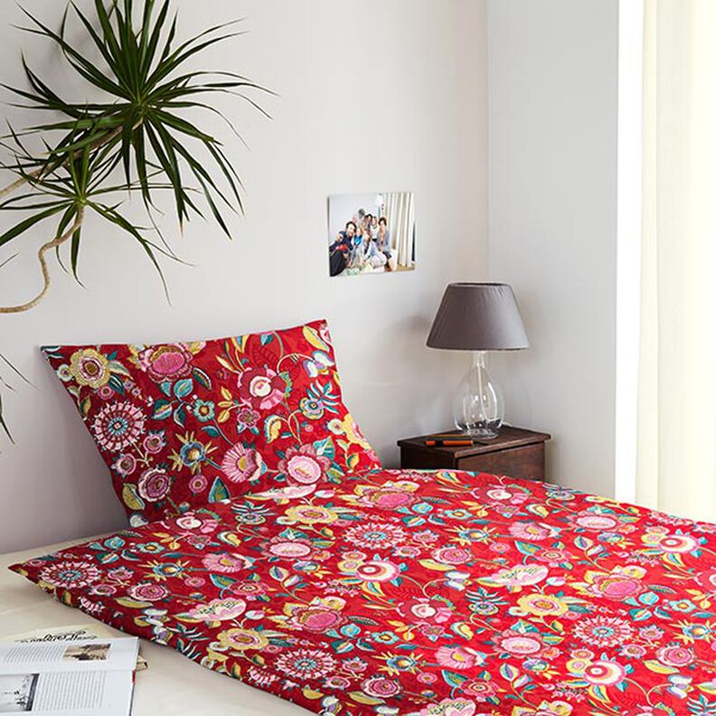 Baumwollstoff Cretonne getupfte Blumen – chili,  image number 8