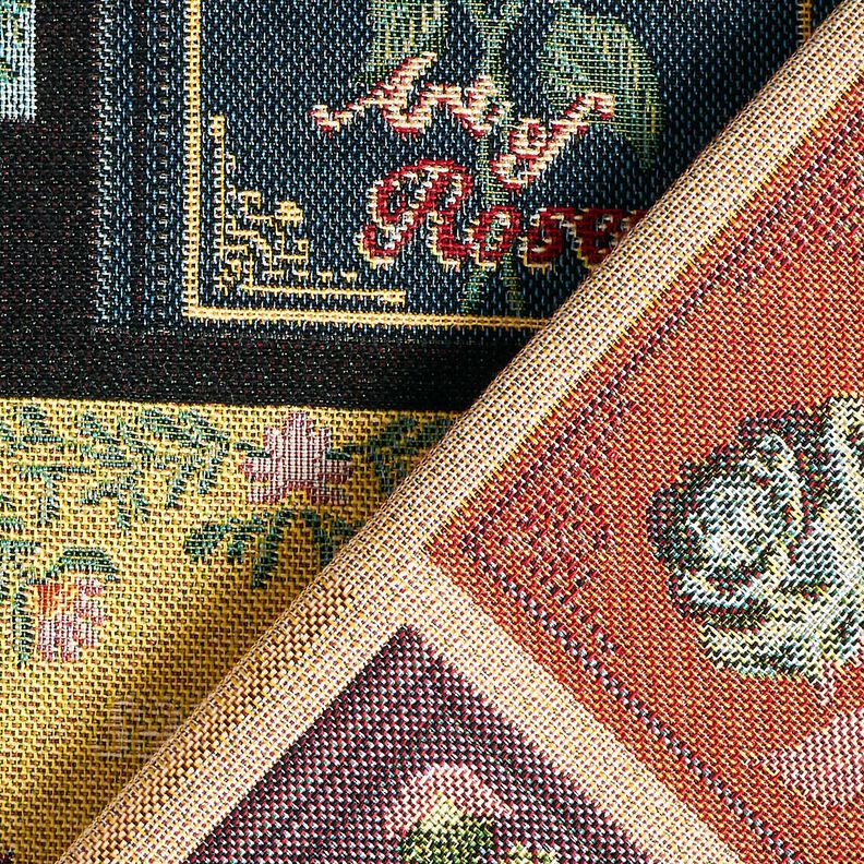 Dekostoff Gobelin Buchdeckel – schwarz/merlot,  image number 4