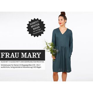 FRAU MARY Kleid mit V-Ausschnitt und gekräuseltem Rockteil | Studio Schnittreif | XS-XXL, 