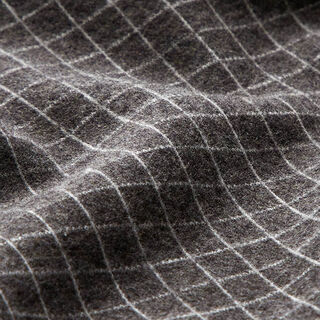Strickjacquard Aufgraut Gitterkaro – dunkelgrau | Reststück 50cm